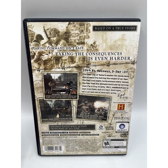 Brothers In Arms Earned In Blood Sony Playstation 2 PS2 Game Tested & Complete - Picture 2 of 7
